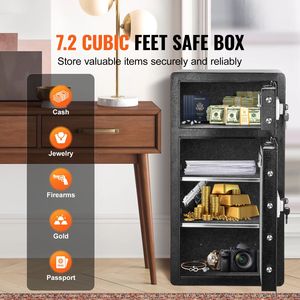 Armadietto di Sicurezza a Doppia Porta da 7,2 Piedi Cubi, Ignifugo, con Serratura a Chiave e Password, Luce LED, Portachiavi a 2 Altezze - Product Image 2