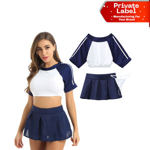 Sublimation Blank Cheerleading uniform Blue and White Team Apparel Classic American Cheerleading uniform Kids Blue <b>Dress</b> - Product Image 1