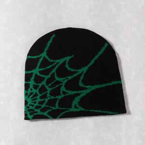 <b>Spider</b> <b>Web</b> Jacquard Hand Knit <b>Beanie</b> Hat Ribbed Winter Skull Cap Breathable Cold Weather Outdoor Daily Use for Unisex Adults - Product Image 4