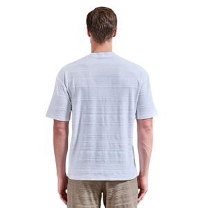 T-shirt décontracté jacquard pour homme, col rond, manches courtes, coupe décontractée, motif texturé, haut tendance, respirant, vêtement streetwear - Product Image 2