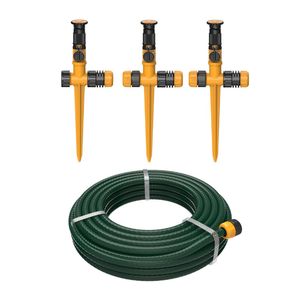 Ensemble d'arroseurs de jardin en plastique avec piquets, 60 PSI, réglables, extensibles, connectables en série pour pelouse - Product Image 1