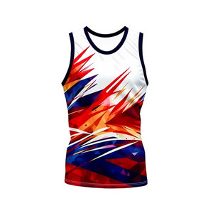 Débardeur de fitness pour homme, coupe musclée, sans manches, avec logo personnalisé, col contrastant, rayé, pour musculation et sport - Product Image 3