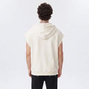 Camiseta sin mangas con capucha y cuello en V para hombre, transpirable, 100% poliéster/algodón, para gimnasio, fitness, entrenamiento muscular. - Product Image 2
