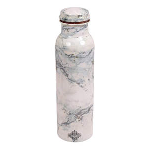 Botella de Agua de Cobre Martillada a Mano de Primera Calidad |   Botella de Yoga de 900 ml/30 oz |   Auténtica cerámica de cobre ayurvédica india |   Logotipo Personalizado al por Mayor - Product Image 2