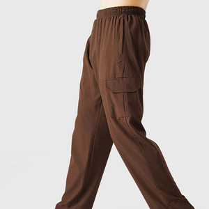 Pantalon cargo pour homme, taille élastique, fermeture à cordon, plusieurs poches, style décontracté, léger, respirant, polyester - Product Image 3