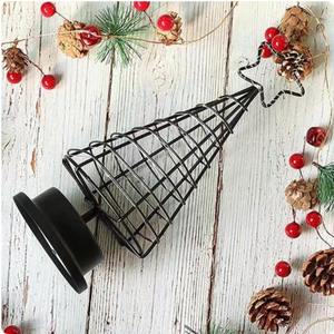 Black Metal Wire Christmas <b>Tree</b> Figurine with Star Top Lighted <b>Tabletop</b> Sculpture Modern Minimalist Holiday Decor - Product Image 5