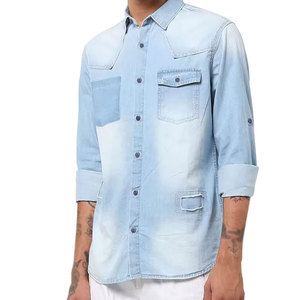 Chemise en jean pour homme de qualité supérieure, élégante, décontractée, boutonnée, confortable, pour un usage quotidien et tendance - Product Image 1