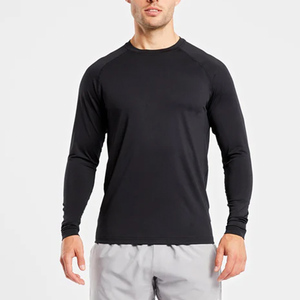Camisetas de Manga Larga para Hombre, Estilo Urbano, Verano, Casual, 100% Algodón, Personalizables, Transpirables, de Secado Rápido, para Gimnasio - Product Image 1
