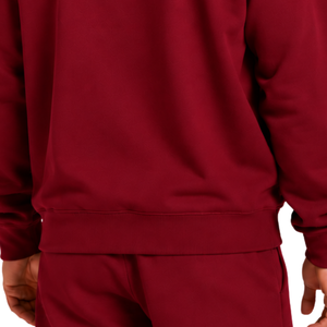 Sweat-shirt pour homme bordeaux, col rond, manches longues, pull décontracté en molleton, logo personnalisé, streetwear, vêtements de sport d'hiver, vente en gros - Product Image 6