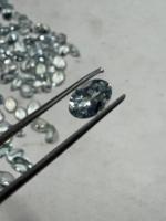 Pierres précieuses naturelles en aquamarine facettées ovales et en forme de poire pour la fabrication de bijoux, marque B U GEMS, tailles calibrées (4x6-5x7 MM)