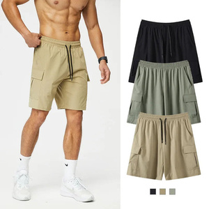 Shorts de sport cargo pour hommes, séchage rapide, multi-poches, cordon de serrage, taille élastique, pour entraînement et course à pied, vente en gros - Product Image 6
