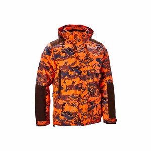 Veste de chasse en softshell camouflage à manches longues pour homme STALWART IMPEX, doublure en polyester/nylon élasthanne, imperméable, orange - Product Image 1