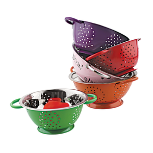 ชุดกระชอนครัวสแตนเลสหลากสีพร้อมด้ามจับและฐานรอง กระชอนลึก ใช้กับเครื่องล้างจานและเตาอบได้ - Product Image 2