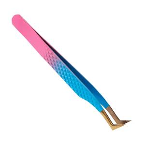 Pinzas Quirúrgicas de Precisión Morje para Pestañas, Acero Inoxidable, Punta Suave, Mango con Degradado Azul y Rosa, Modelo MS-ET-0007 - Product Image 2