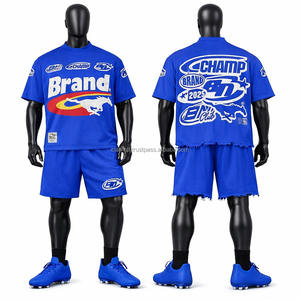 Maillot de football américain personnalisé en gros pour adultes, vierge, en maille polyester, à manches courtes, respirant, anti-transpiration et anti-bactérien - Product Image 5