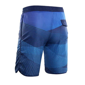 Short de bain décontracté pour homme, bleu uni, respirant, séchage rapide, taille à cordon de serrage, longueur courte, taille mi-haute, en coton non tissé - Product Image 2