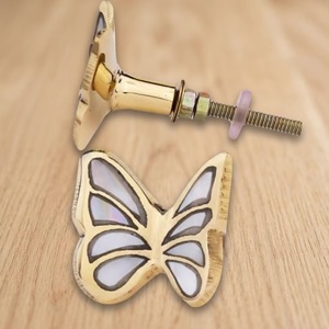 Butterfly Shape Brass Furniture Knob Drawer Pull <b>Handle</b> for Cabinet Wardrobe Dresser Contemporary Design Durable - Product Image 2