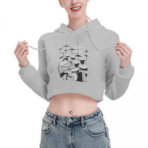 Servicios OEM al por Mayor, Sudaderas con Capucha Cortas para Mujer, Invierno, Manga Larga, 100% Algodón, Color Sólido, Estilo Y2K, Tela de Felpa - Product Image 4