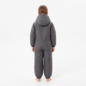 Combinaison de ski imperméable pour filles HAWK EYE, une pièce, avec capuche, fermeture éclair, gris, isolation synthétique - Product Image 3