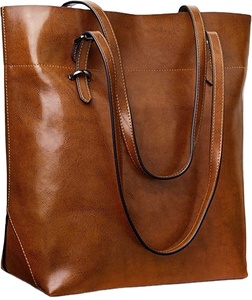 Bolso Tote de Cuero Genuino Marrón con Diseño de Caramelo para Mujer, con Dos Correas, Colores y Logotipo Personalizables - Product Image 2