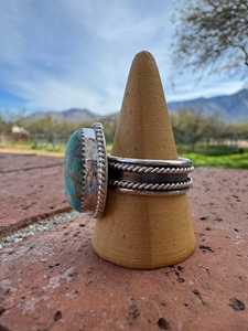 Handcrafted Teardrop Kingman <b>Turquoise</b> <b>Ring</b> Sterling Silver Boho Southwestern Statement Jewelry Artisan Gemstone Gift for Her - Product Image 2