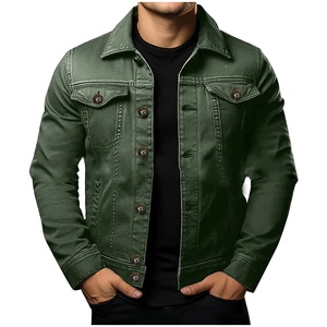Best Quality Men's <b>Custom</b> <b>Denim</b> <b>Jacket</b> Slim Fit 100% Cotton Solid Color Fashion Style Breathable Washed for Winter - Product Image 1