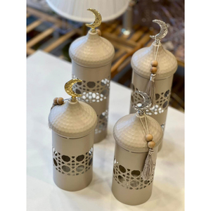 Handicrafts Brass Lantern With <b>Red</b> Glass Panels And Intricate Cutouts For Home Decoration Gold Metal Lantern stylish look - Product Image 2