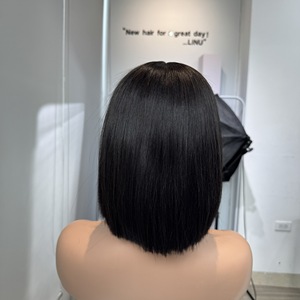 วิกผมมนุษย์ที่มีผมทรงตรงเนื้อตรงลายกระดูกมนุษย์ผมคนเวียดนามสีดำหรูหราคุณภาพสูง - Product Image 3