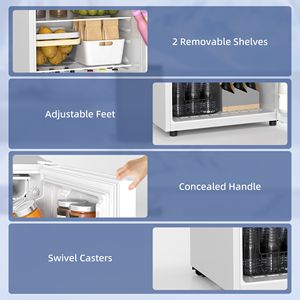 Mini Frigorifero Bianco da 4,5 Cu.Ft per Dormitorio, Porta Reversibile con Ruote, Congelatore da 15,8F a 32F, Frigoriferi Compatti - Product Image 4