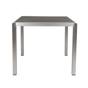 Tavolo da pranzo all'aperto con struttura in alluminio anodizzato e vimini Top quadrato Design in argento e grigio 35 pollici - Product Image 2