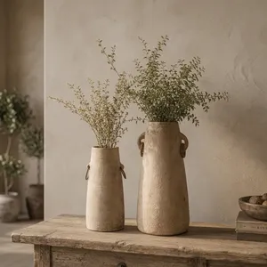 Vintage Wooden Long Milk Jug Flower Vase Planter Pot with Handles Handcrafted <b>Rustic</b> Decor for <b>Console</b> <b>Table</b> Entryway - Product Image 5