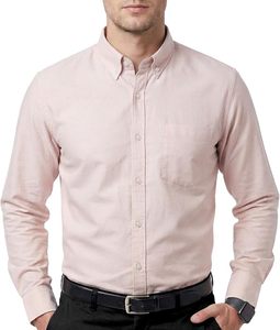 Camisa Oxford de Algodón 100% para Hombre, Manga Larga, con Botones, para Trabajo o Casual, con Bolsillo - Product Image 1