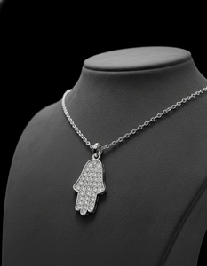 Elegante Collar con Colgante de Mano de Hamsa con Diamantes para Mujer, Joyería de Plata de Ley 925 para Uso Diario, Fiestas, Compromisos y Regalos - Product Image 2