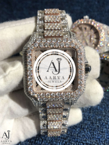 AARVA JEWELS นาฬิกาข้อมือผู้หญิงหรูหราประดับเพชรทรงสี่เหลี่ยม สายสแตนเลส สตีล อะนาล็อก ควอตซ์ 38 มม. กระจกแซฟไฟร์ พร้อมฟังก์ชั่นสำรองพลังงาน 18 มม. - Product Image 1