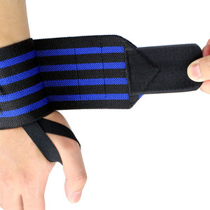 Bandes de soutien réglables en néoprène pour poignet avec boucle pour le pouce, bleu-noir, pour musculation, entraînement de force, antidérapantes, à compression, unisexe, avec crochet - Product Image 5