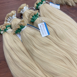 Produit phare : Extensions de cheveux naturels lisses, couleur décolorée, en vrac, cheveux humains, sans nœuds, sans escrocs, prix d'usine, grand stock - Product Image 2