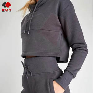 เสื้อครอปฮู้ดดี้ผู้หญิงรุ่นใหม่ล่าสุด ป้องกันริ้วรอยอย่างดี มีสไตล์ สีสันตามสั่ง ไซส์พลัส พร้อมบริการ OEM และ ODM - Product Image 1