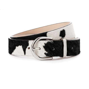 High Quality Top Selling Designer <b>Cow</b> Hair Belts on stylish Genuine <b>Cow</b> Leather Brown Belt for Women Men Factory Price - Product Image 2