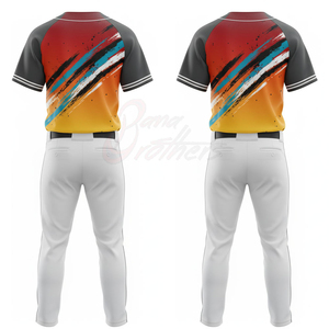 Ensemble de maillots de baseball personnalisés sublimés pour hommes, manches courtes, 100 % polyester, évacuation de l'humidité, toutes saisons, pantalon blanc avec braguette boutonnée - Product Image 4