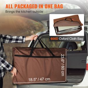 Table de cuisine pliante en aluminium avec sac de rangement et armoires amovibles pour la cuisson en plein air dans les parcs - Product Image 6