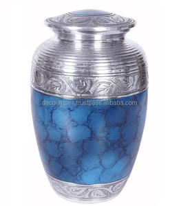 Urnas azules claras de tendencia para cenizas humanas-Hombre y mujer adultos-Urnas grandes y pequeñas hechas a mano-Recuerdo a lo largo - Product Image 4