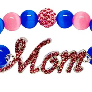 Bracelet extensible en perles de cristal rose pour maman, accessoire de mode élégant pour femme, cadeau quotidien - Product Image 2