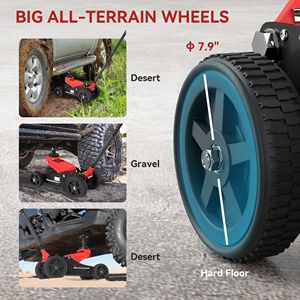 Martinetto Idraulico per Auto Fuoristrada in Acciaio Resistente da 1,5 Tonnellate con Ruota Grande e Sella Extra per Camion, SUV, ATV, Modello Audi A6, Rosso - Product Image 4