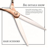 Ciseaux de coupe de cheveux professionnels manche en or rose ciseaux de coiffeur à haute teneur en carbone 5.5 pouces utilisation en salon