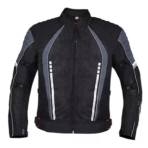 Chaqueta de motocicleta de verano aprobada por la CE para hombre, paneles de malla transpirable, forro impermeable desmontable, cuello levantado, Reversible - Product Image 1