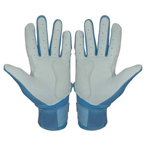 New Sky <b>Blue</b> Leather Baseball Batting Gloves Breathable Perforated Palm Grip Control Adjustable Wrist Closure XXL/XL Quick-Dry - Product Image 2