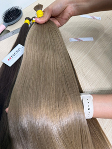 ผมต่อแท้ 100% เกรดพรีเมียม สีน้ำตาลเข้มธรรมชาติ แบบตรง เวียดนาม ยี่ห้อ Nasa Hair Luxury  แบบยกมัด  จัดเรียงเกล็ดผม - Product Image 4
