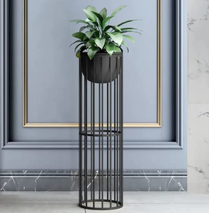Macetero Moderno de Metal Dorado con Soporte, Maceta Decorativa para Interiores, para Sala de Estar, Dormitorio, Oficina, Balcón y Hogar Contemporáneo - Product Image 4