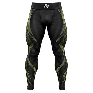 Leggings de compression noirs avec imprimé écailles vertes, taille haute, longueur intégrale, extensibles dans les quatre sens, en Spandex et Polyester, pour le yoga - Product Image 1