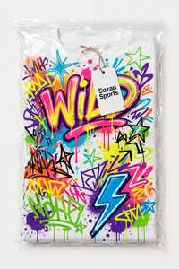Unisex <b>White</b> <b>Slim</b> <b>Fit</b> Short Sleeve O-Neck T-<b>Shirt</b> with Colorful 3D Wild Graffiti Letter Print Vintage Style - Product Image 6